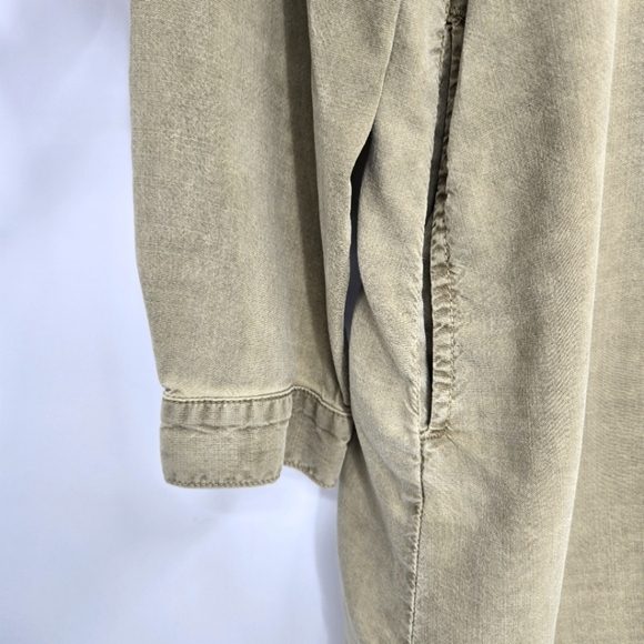 Bella Dahl Moss Green Long Sleeve Shirt Dress - Picture 6 of 13